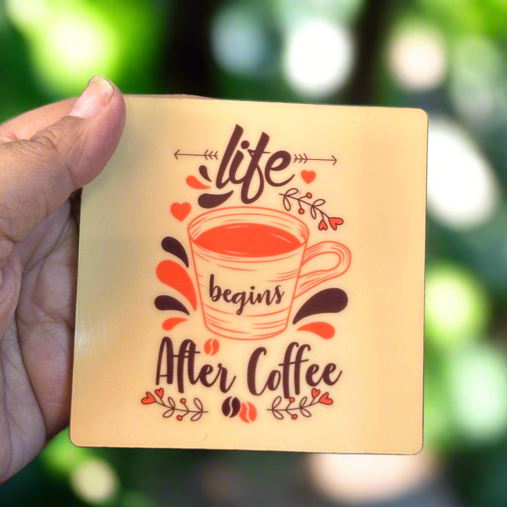 Set of 4 Coffee Lover Coasters – Fun & Stylish Drink Coasters for Coffee Enthusiasts