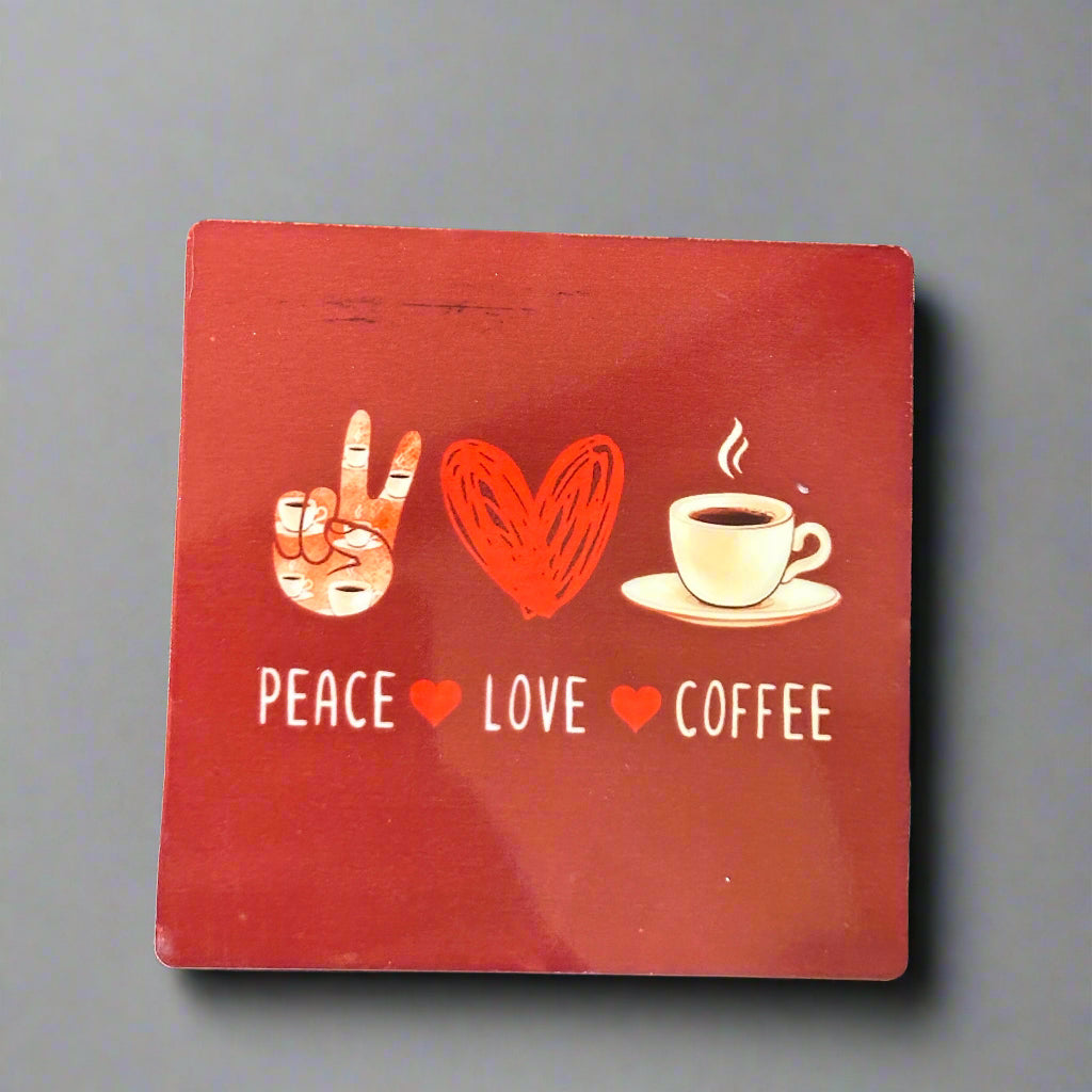 Set of 4 Coffee Lover Coasters – Fun & Stylish Drink Coasters for Coffee Enthusiasts