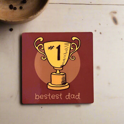 Set of 4 Funny Dad-Themed Coasters – Quirky & Heartfelt Gift for Fathers