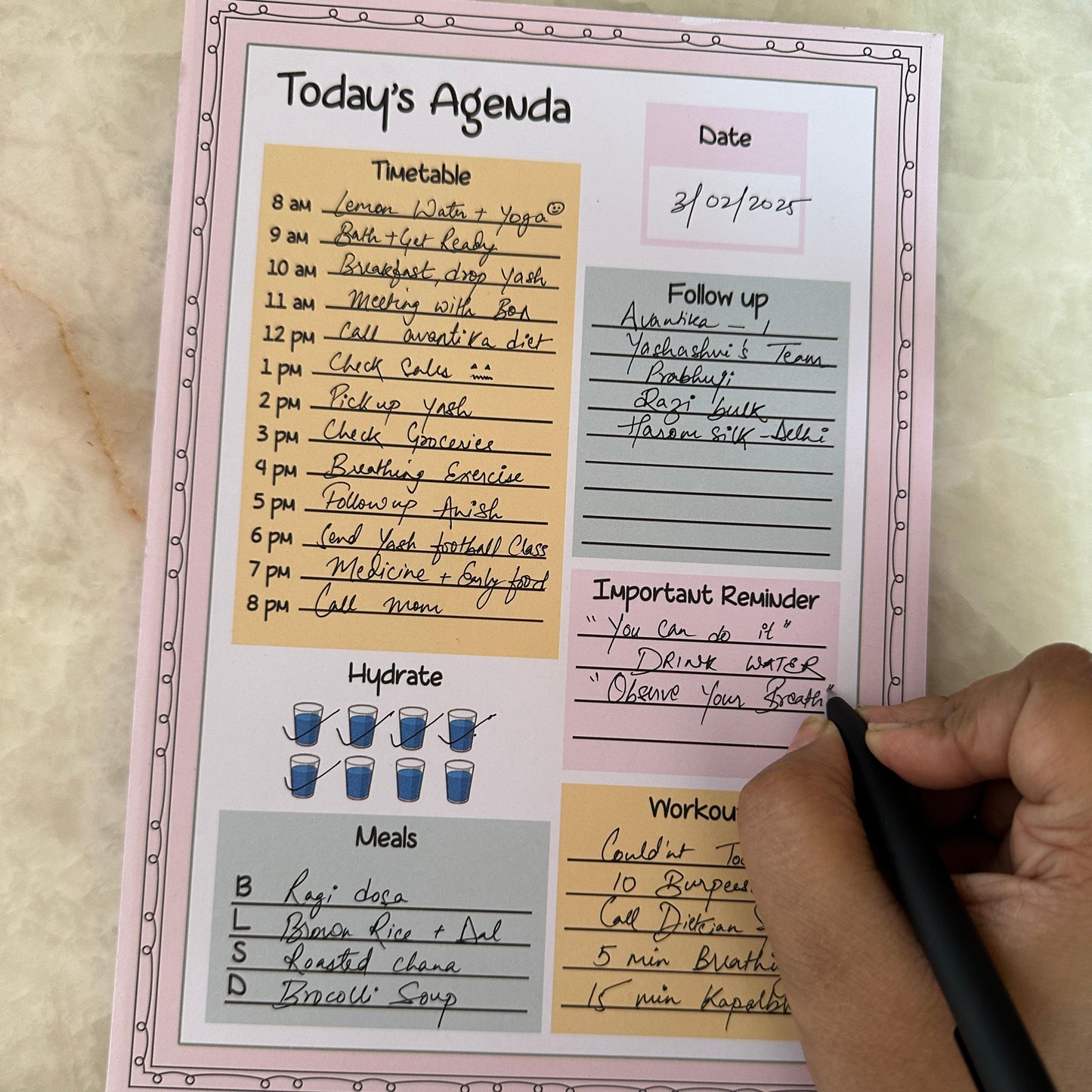 Today's Agenda Notepad: Daily Planner for Productivity & Organization