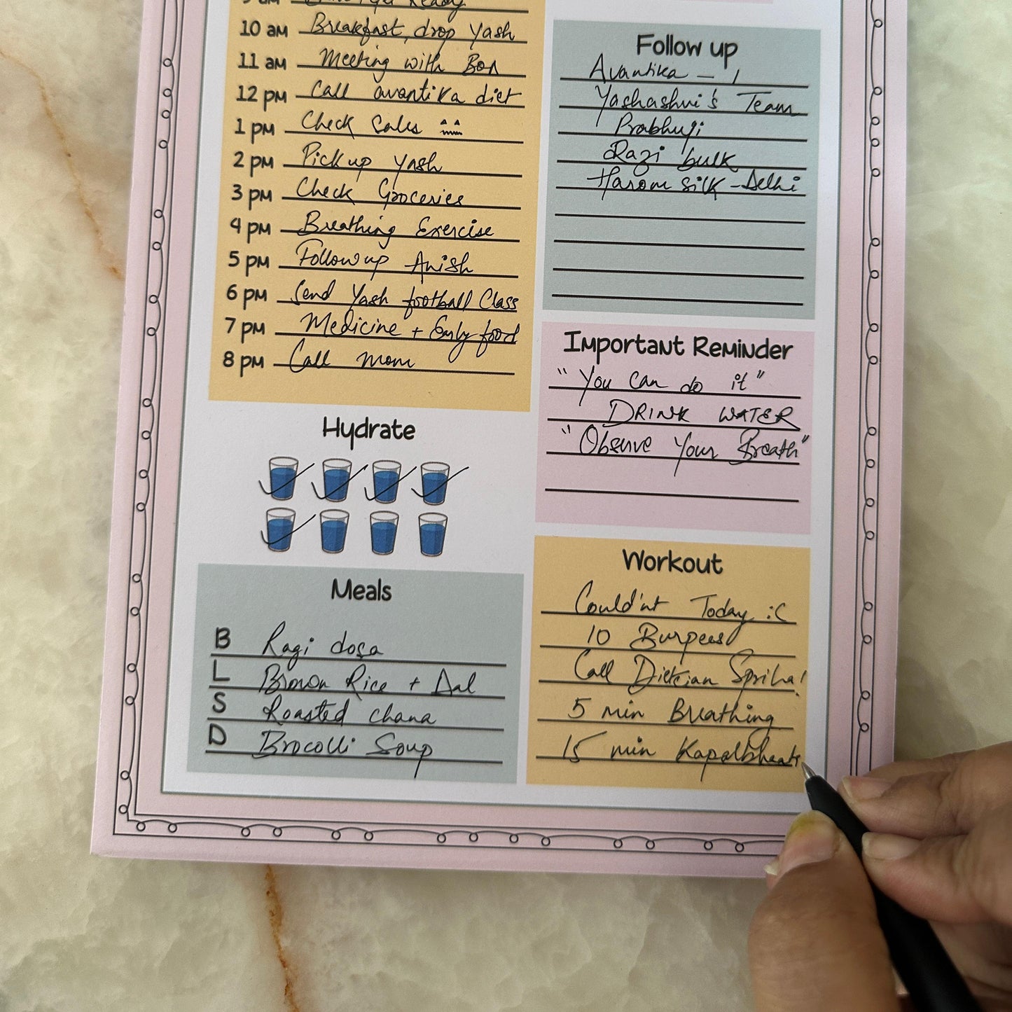 Today's Agenda Notepad: Daily Planner for Productivity & Organization