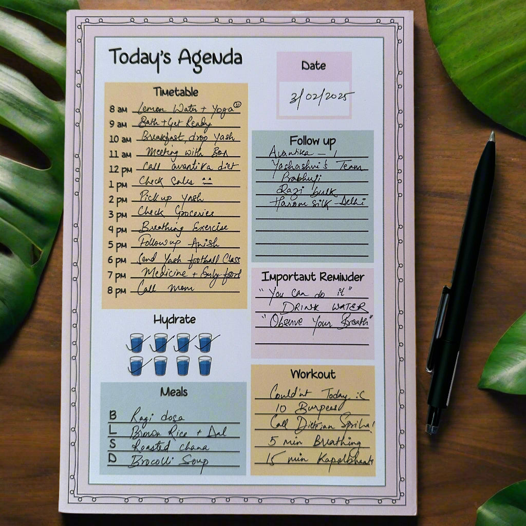 Today's Agenda Notepad: Daily Planner for Productivity & Organization