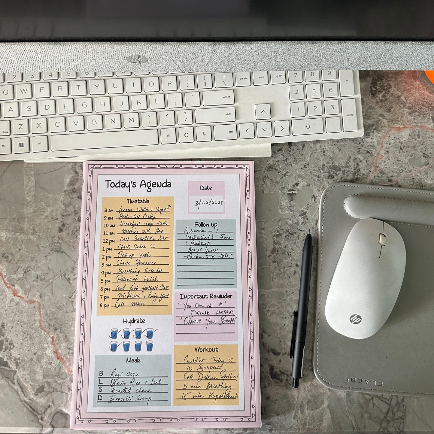Today's Agenda Notepad: Daily Planner for Productivity & Organization