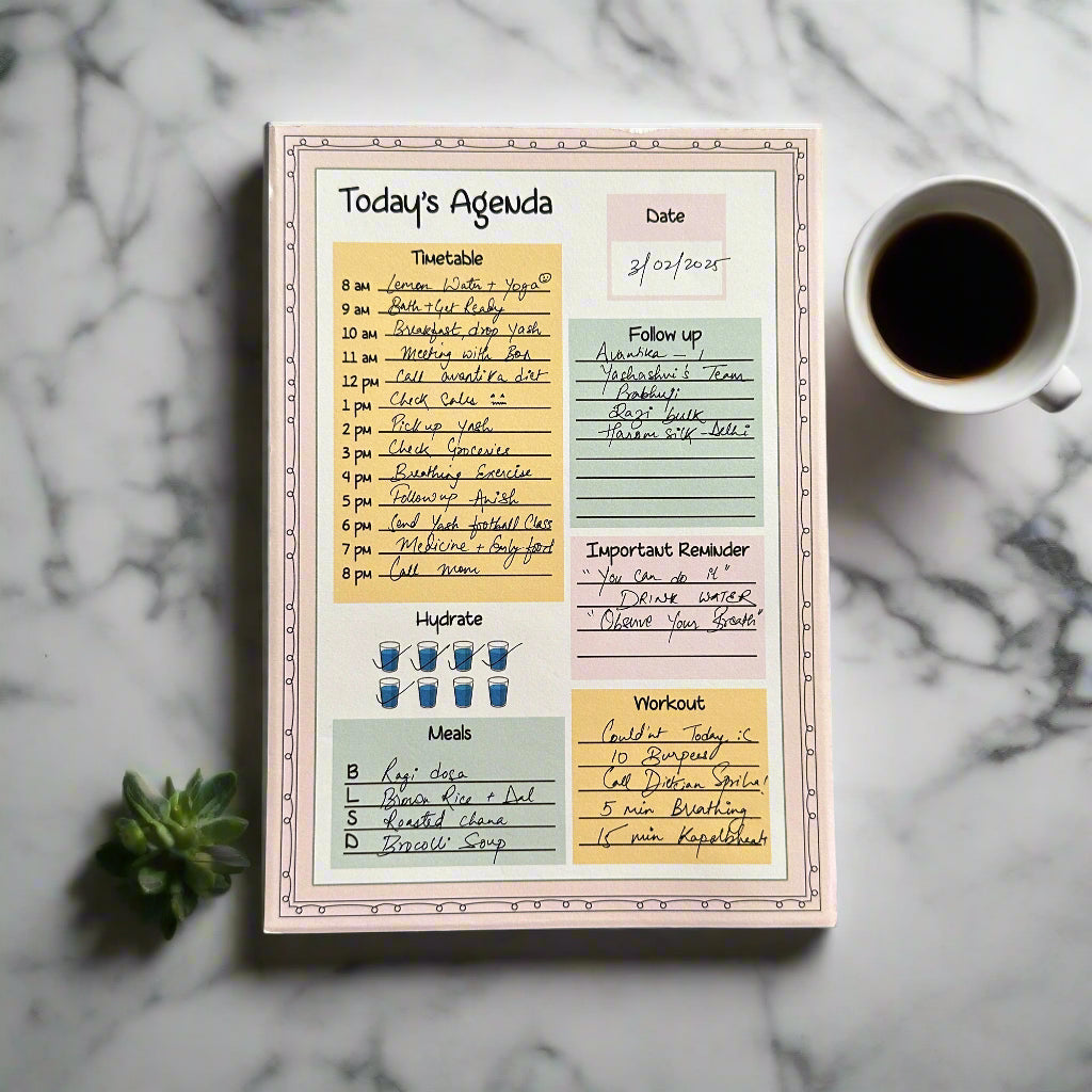 Today's Agenda Notepad: Daily Planner for Productivity & Organization