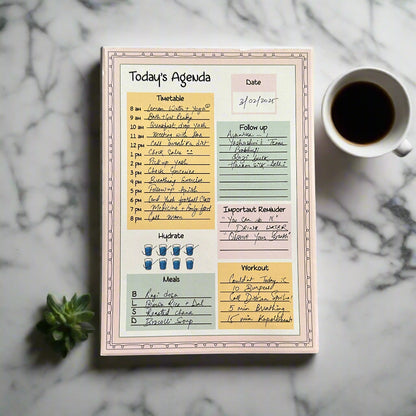 Today's Agenda Notepad: Daily Planner for Productivity & Organization