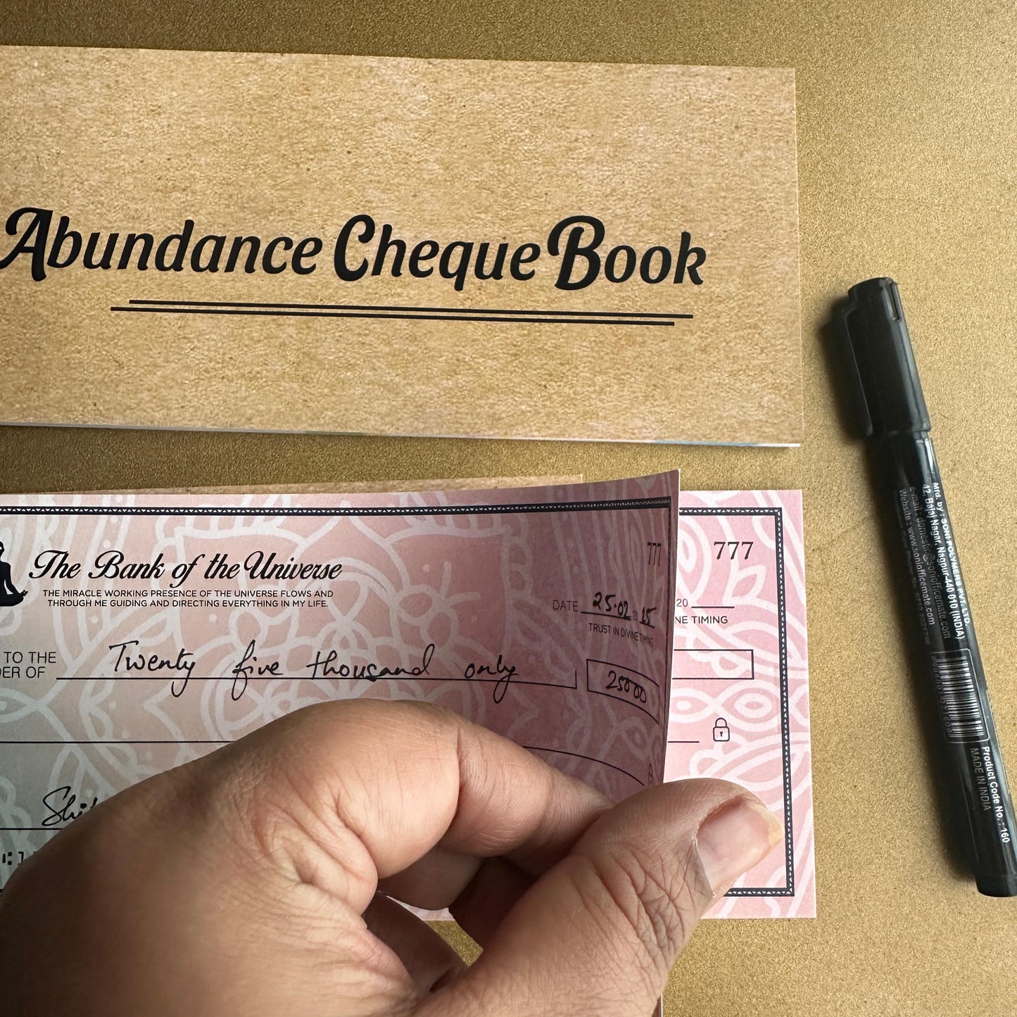 Abundance Cheque Book-Law Of Attraction, Money Manifestation Checks for Vision Board