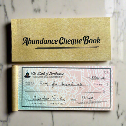 Abundance Cheque Book-Law Of Attraction, Money Manifestation Checks for Vision Board