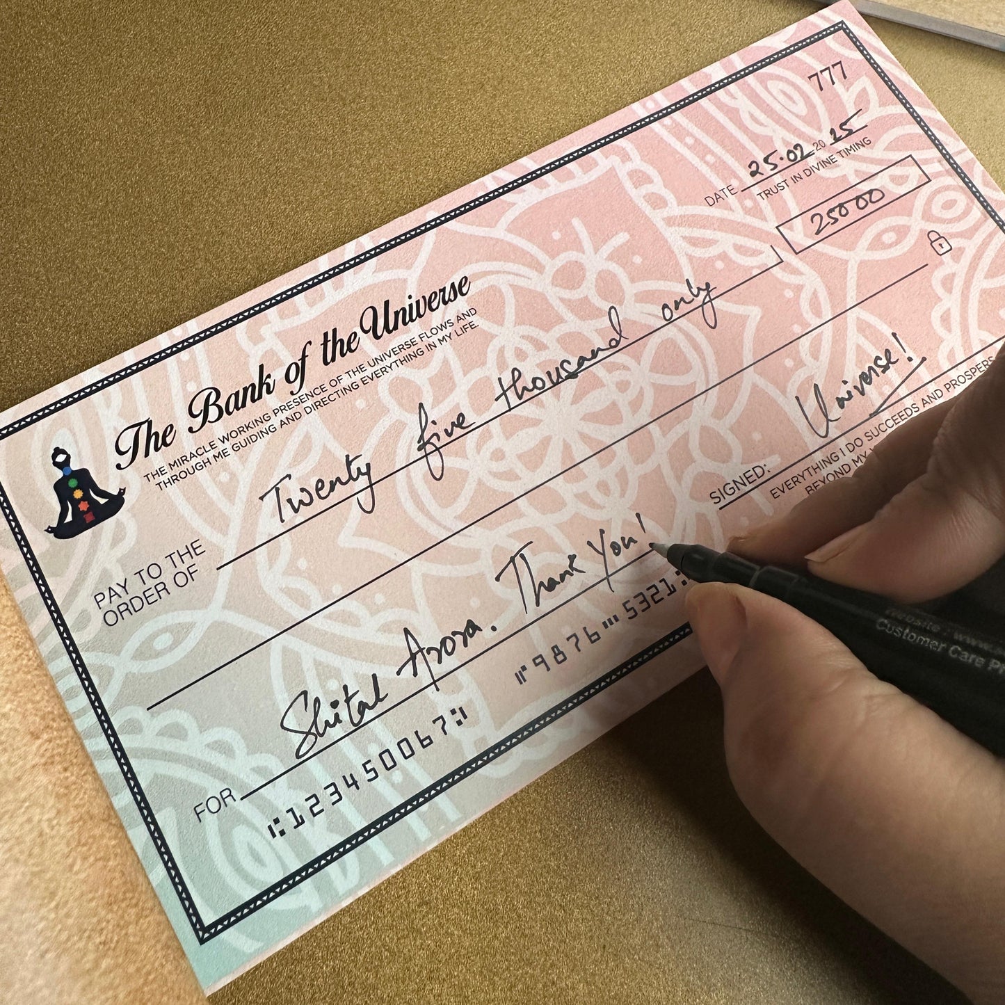 Abundance Cheque Book-Law Of Attraction, Money Manifestation Checks for Vision Board