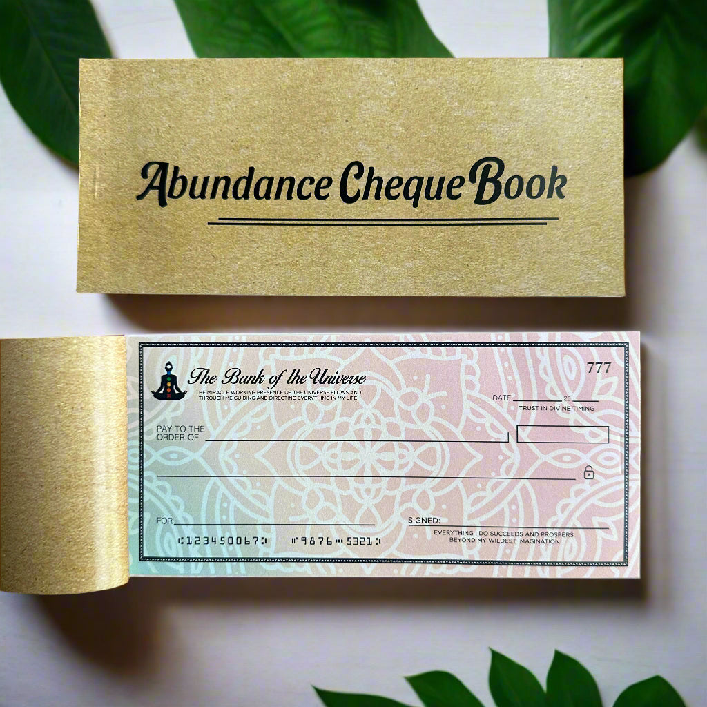 Abundance Cheque Book-Law Of Attraction, Money Manifestation Checks for Vision Board