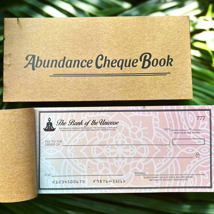 Abundance Cheque Book-Law Of Attraction, Money Manifestation Checks for Vision Board