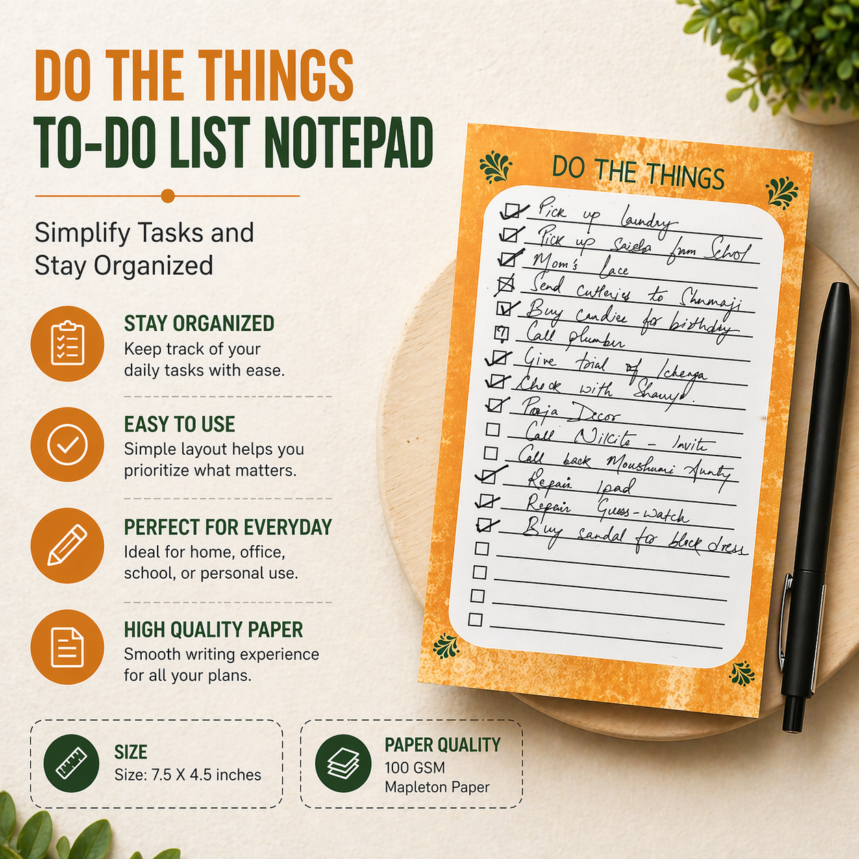 Do The Things To-Do List NotePad – Simplify Tasks and Stay Organized