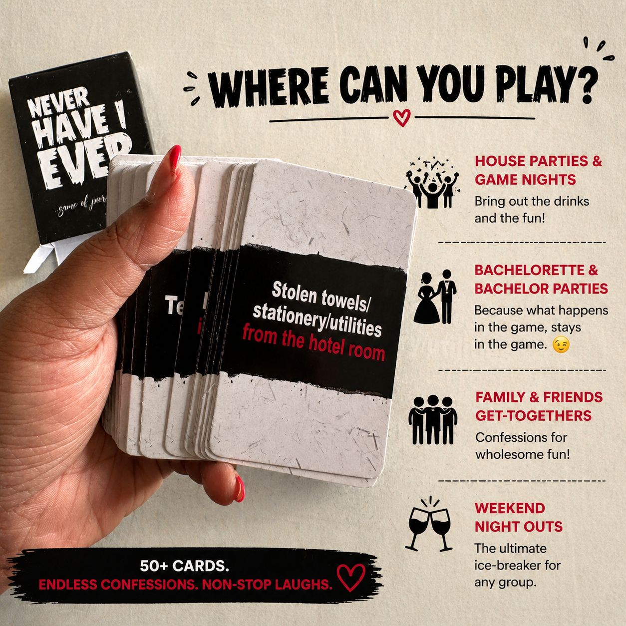 Never Have I Ever® - A Game of Wild Confessions & Epic Moments! 🔥