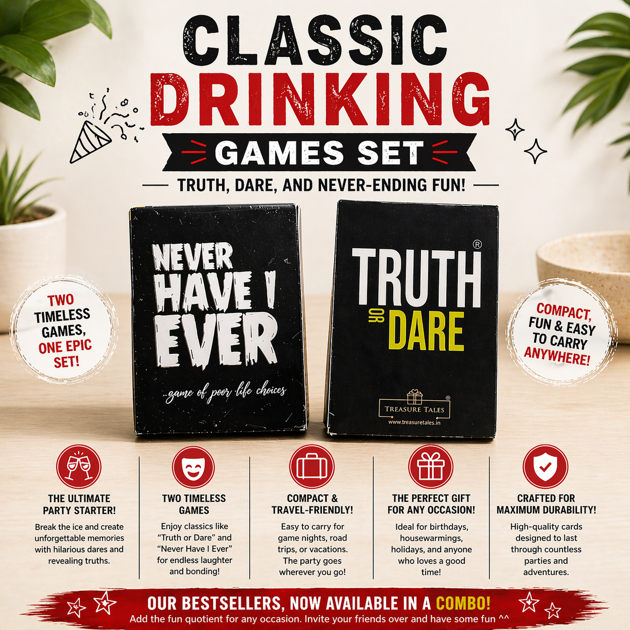 Classic Drinking Games Set - The Ultimate Laughter Riots!