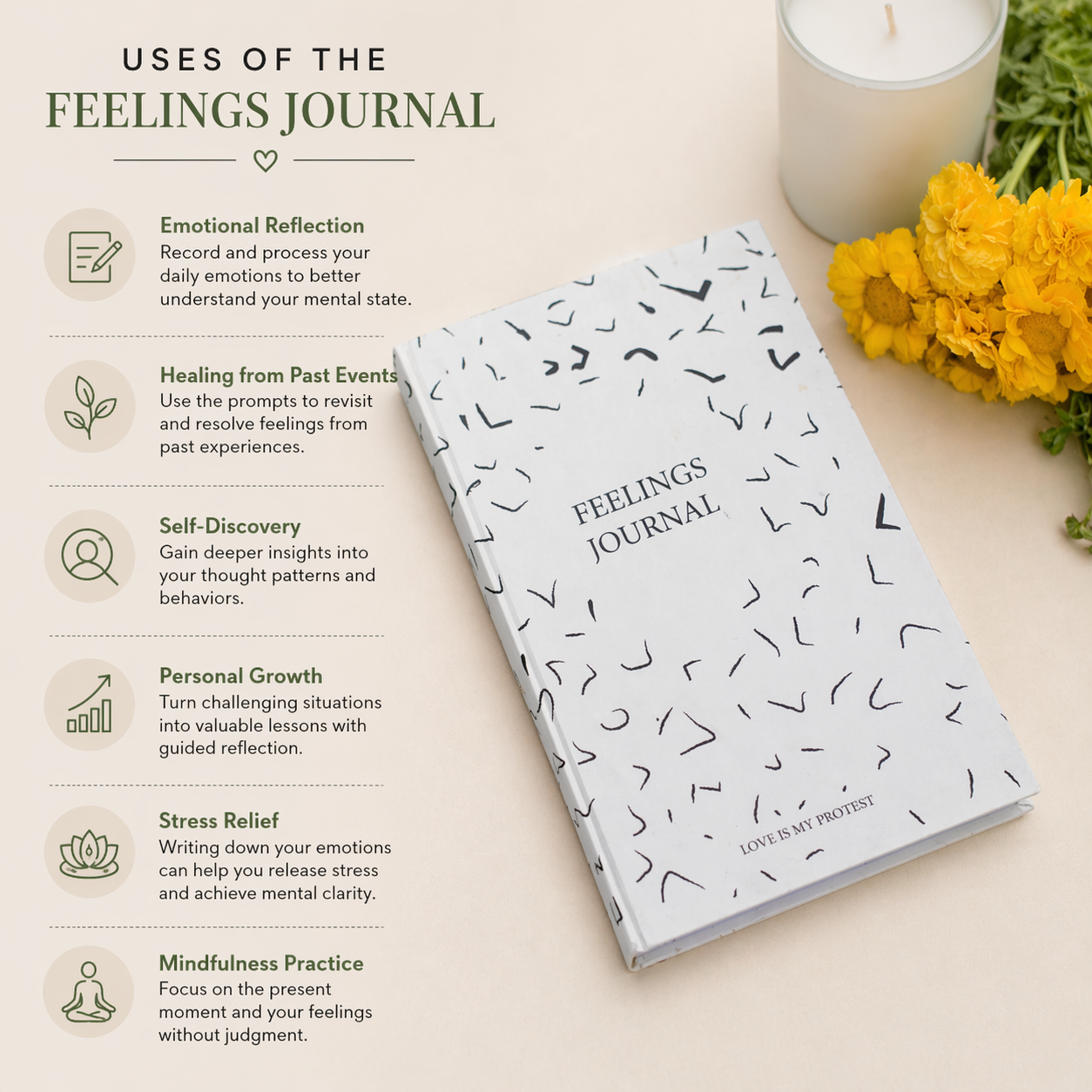 Feelings Journal – Reflect, Heal, and Grow with Mindful Writing