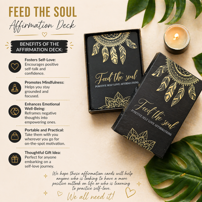 Feed the Soul - Positive Self-Love Affirmations Deck for Mindfulness & Inner Peace