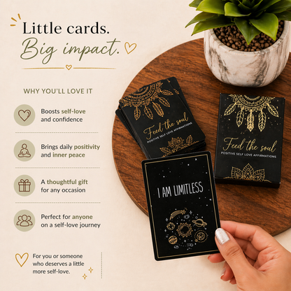 Feed the Soul - Positive Self-Love Affirmations Deck for Mindfulness & Inner Peace