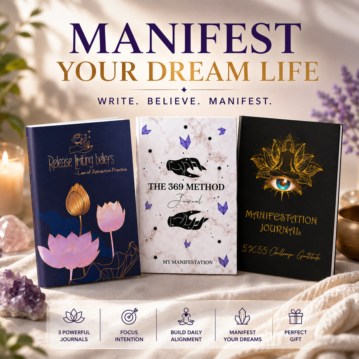 Manifestation Mastery Bundle  – Tools for Abundance, Positivity, and Success!