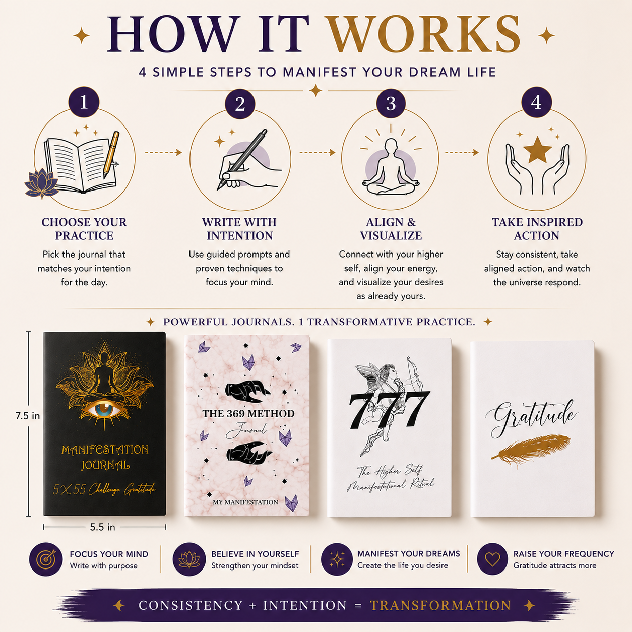 Manifestation Techniques Journal Bundle