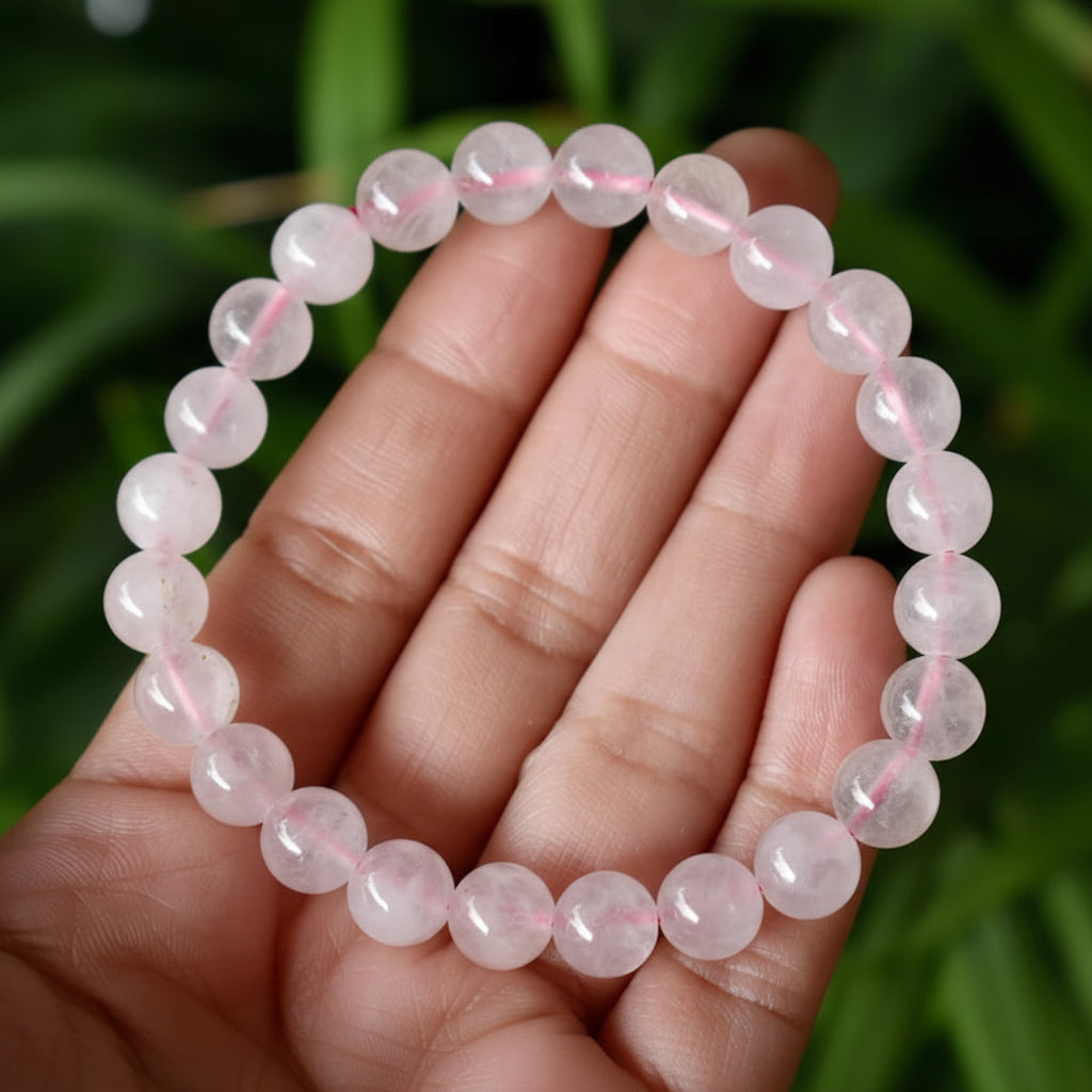 Premium Rose Quartz Bracelet – Self Love, Relationship & Emotional Healing Stone