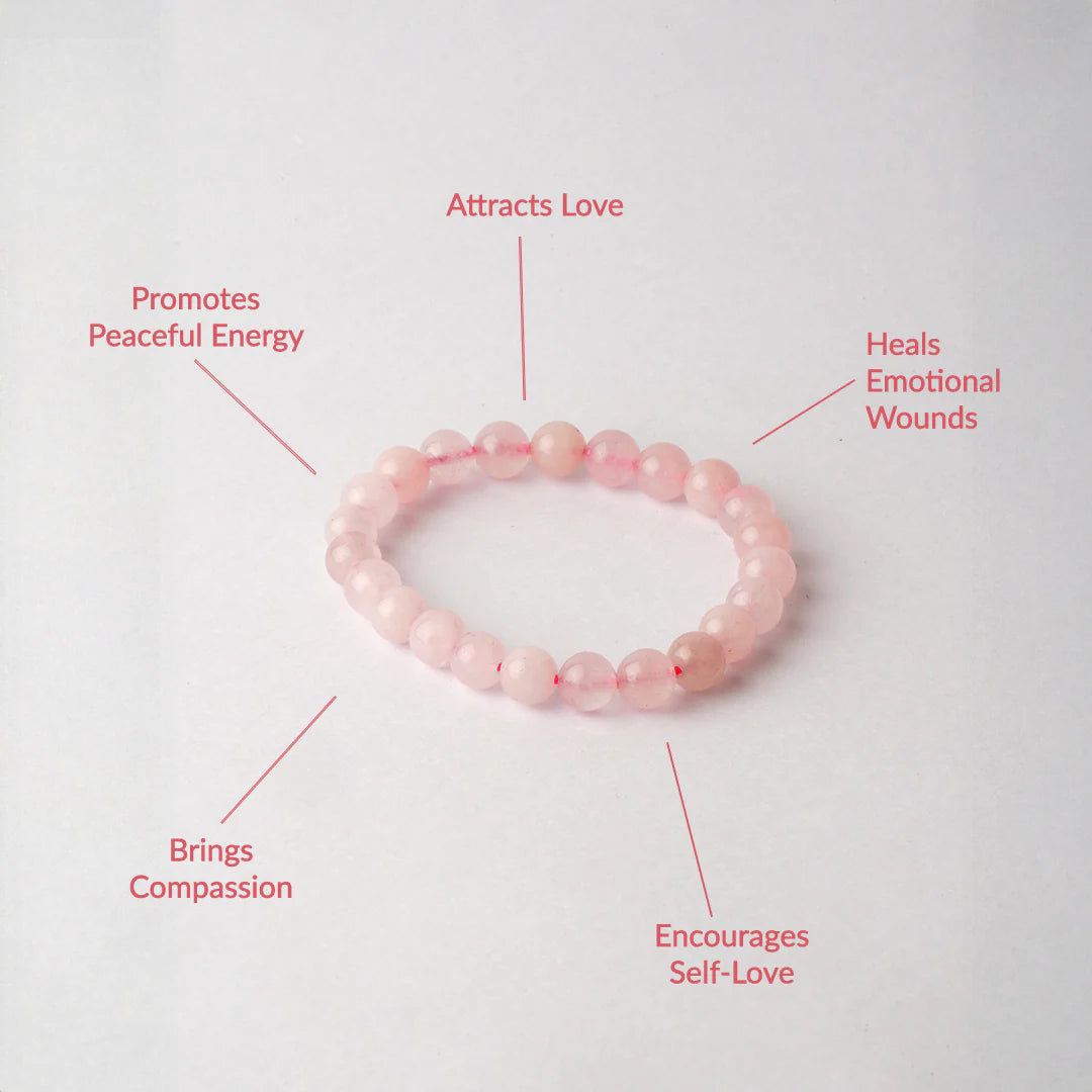 Premium Rose Quartz Bracelet – Self Love, Relationship & Emotional Healing Stone