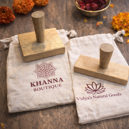 Set of 2 Personalized Rubber Stamps – Custom Wooden Stamps for Branding & DIY