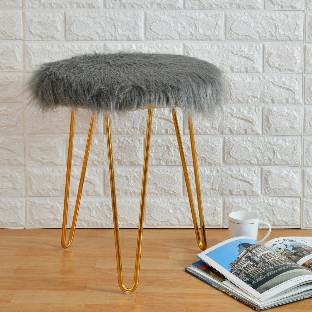 Modern Fur Stool - Comfy and Cozy