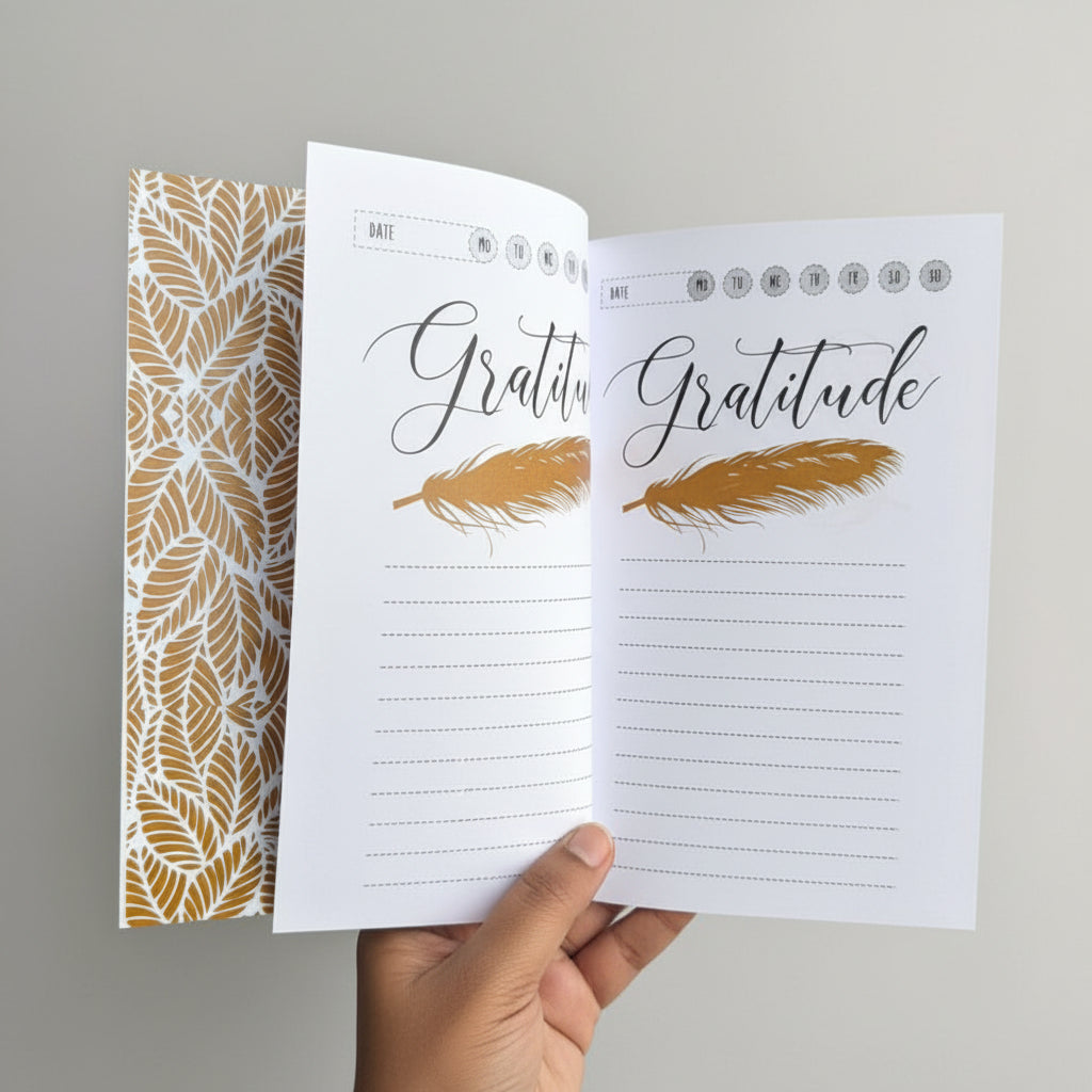 Gratitude Diary (Golden Feather)-For Positivity and Calmness