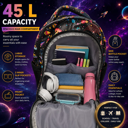 Galaxy Adventure School Backpack – Lightweight Water-Resistant Backpack