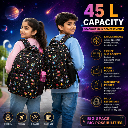 Galaxy Adventure School Backpack – Lightweight Water-Resistant Backpack