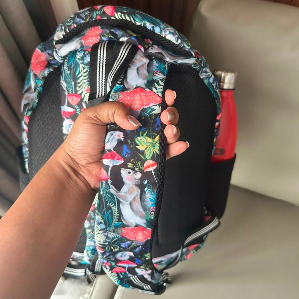Woodland Forest Print School Backpack – Water-Resistant Lightweight Backpack with 4 Compartments