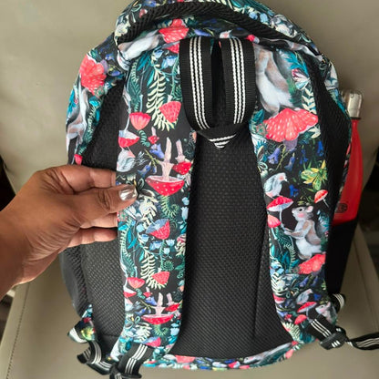Woodland Forest Print School Backpack – Water-Resistant Lightweight Backpack with 4 Compartments