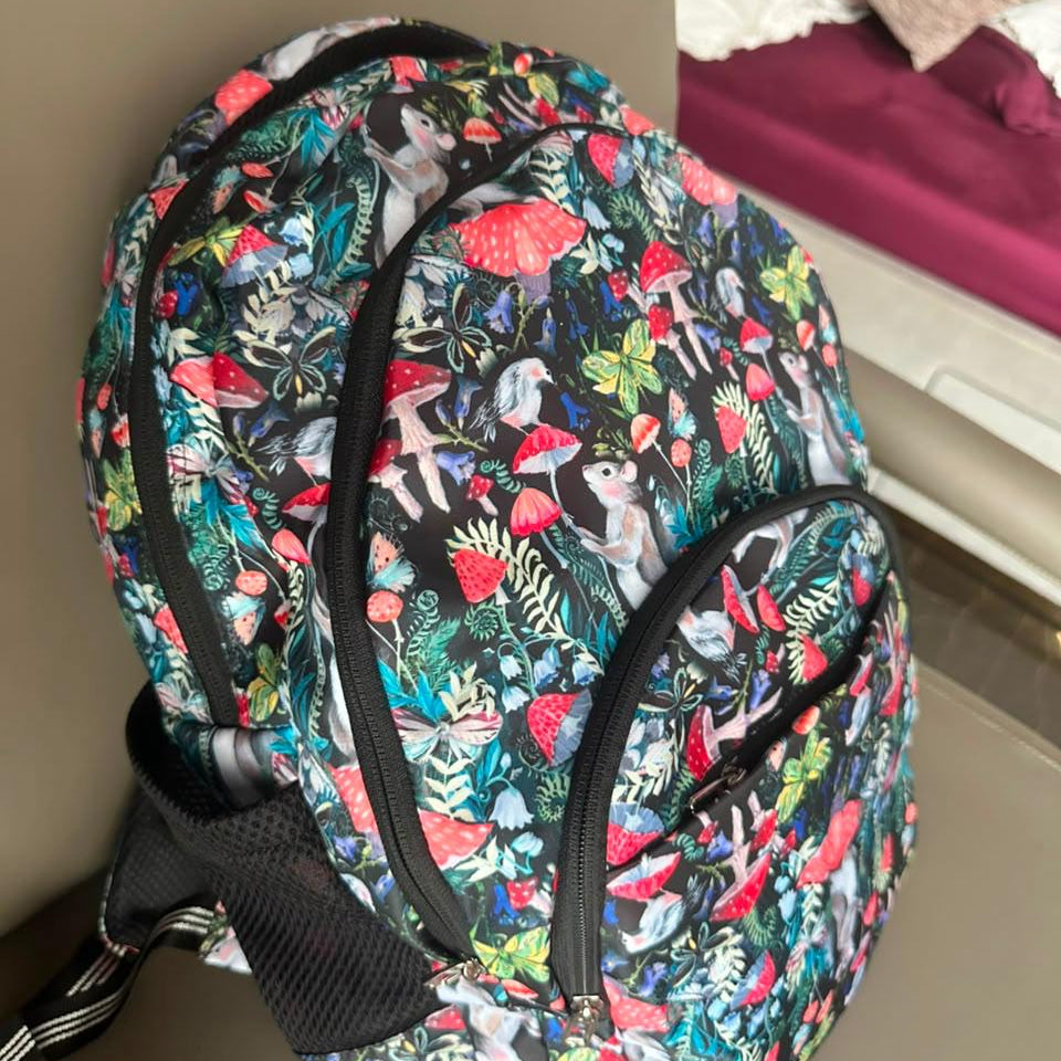 Woodland Forest Print School Backpack – Water-Resistant Lightweight Backpack with 4 Compartments