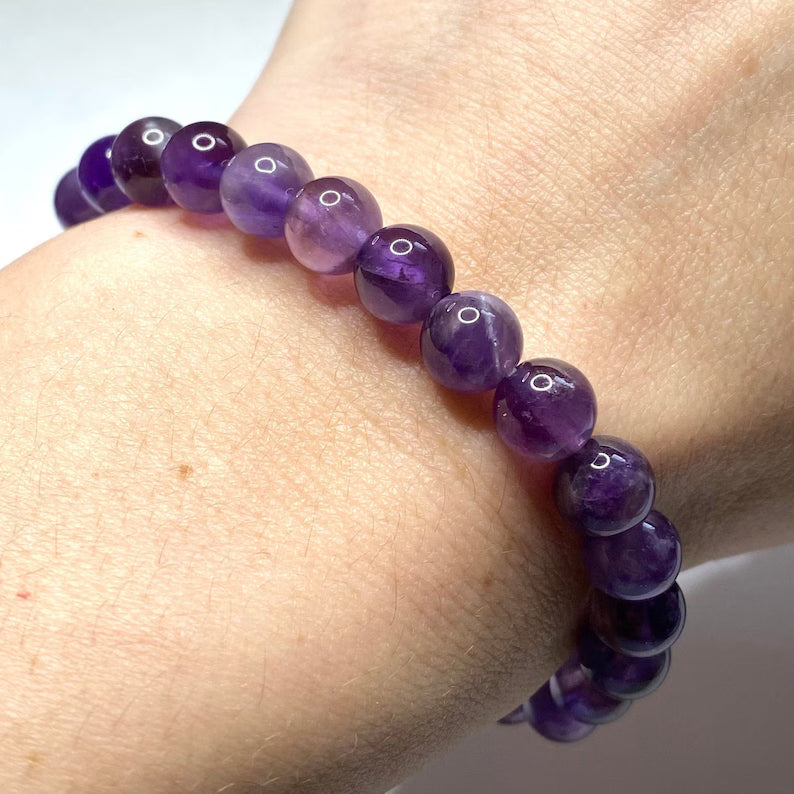 100% Natural Amethyst Stone Bracelet - For Calmness & Spiritual Growth