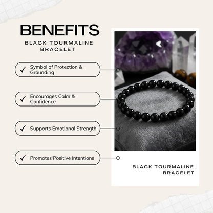 Black Tourmaline Bracelet – 100% Natural Protection Crystal