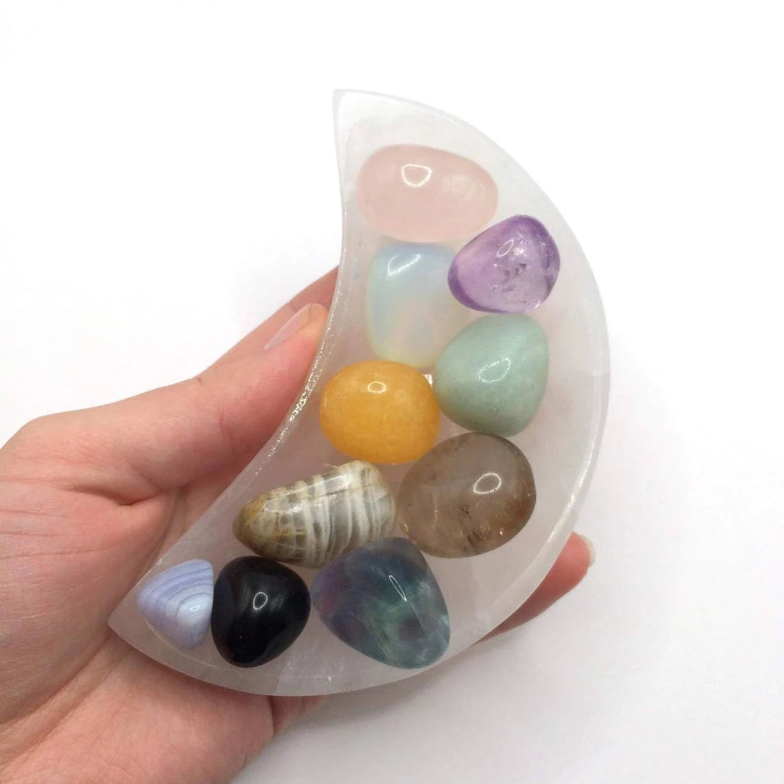 Selenite Moon Charging Bowl – Crystal Charging & Energy Cleansing!