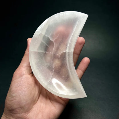 Selenite Moon Charging Bowl – Crystal Charging & Energy Cleansing!