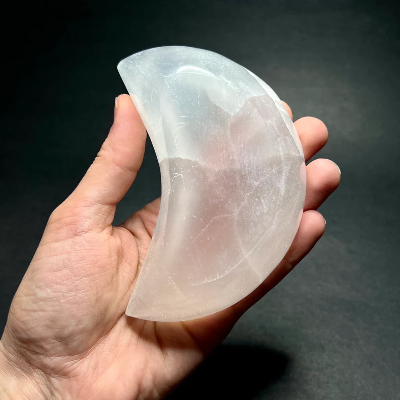 Selenite Moon Charging Bowl – Crystal Charging & Energy Cleansing!
