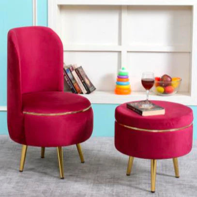 Comfort Duo- Luxurious & chic combination of a chair and ottoman!