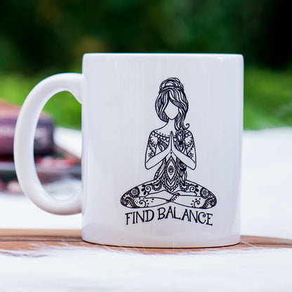 Find Balance-  Inspirational Coffee Mug | Yoga Lovers