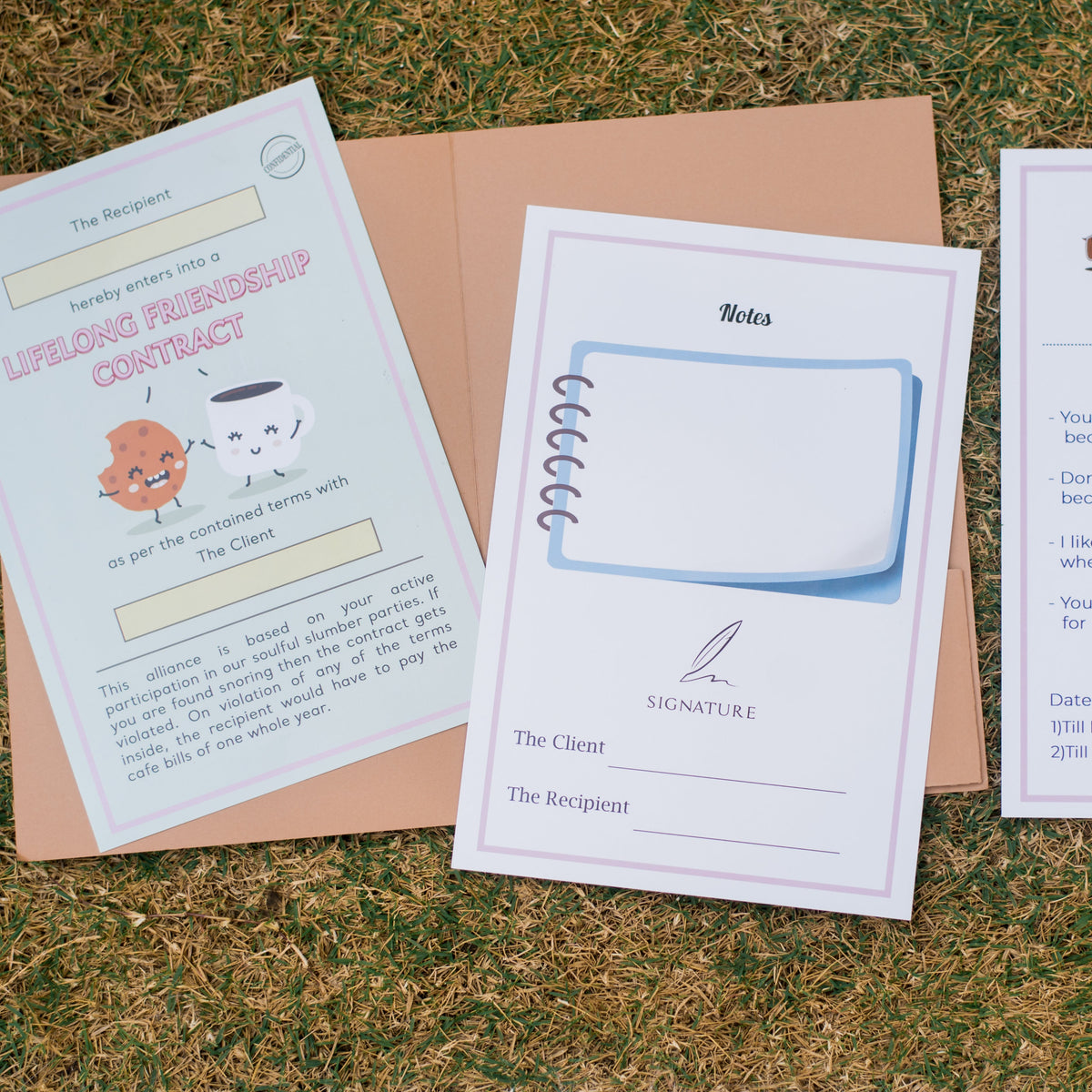 Fun Looking Contract Lifelong Friendship Contract – A Fun & Quirky Gift for Best Friends ...