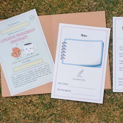Lifelong Friendship Contract – A Fun & Quirky Gift for Best Friends