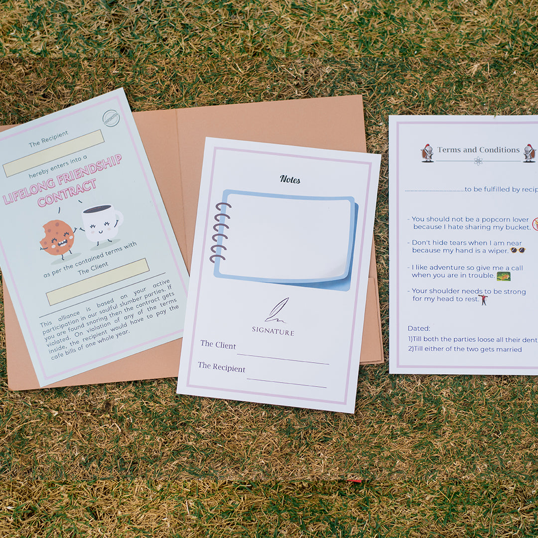 Fun Looking Contract Lifelong Friendship Contract – A Fun & Quirky Gift for Best Friends ...