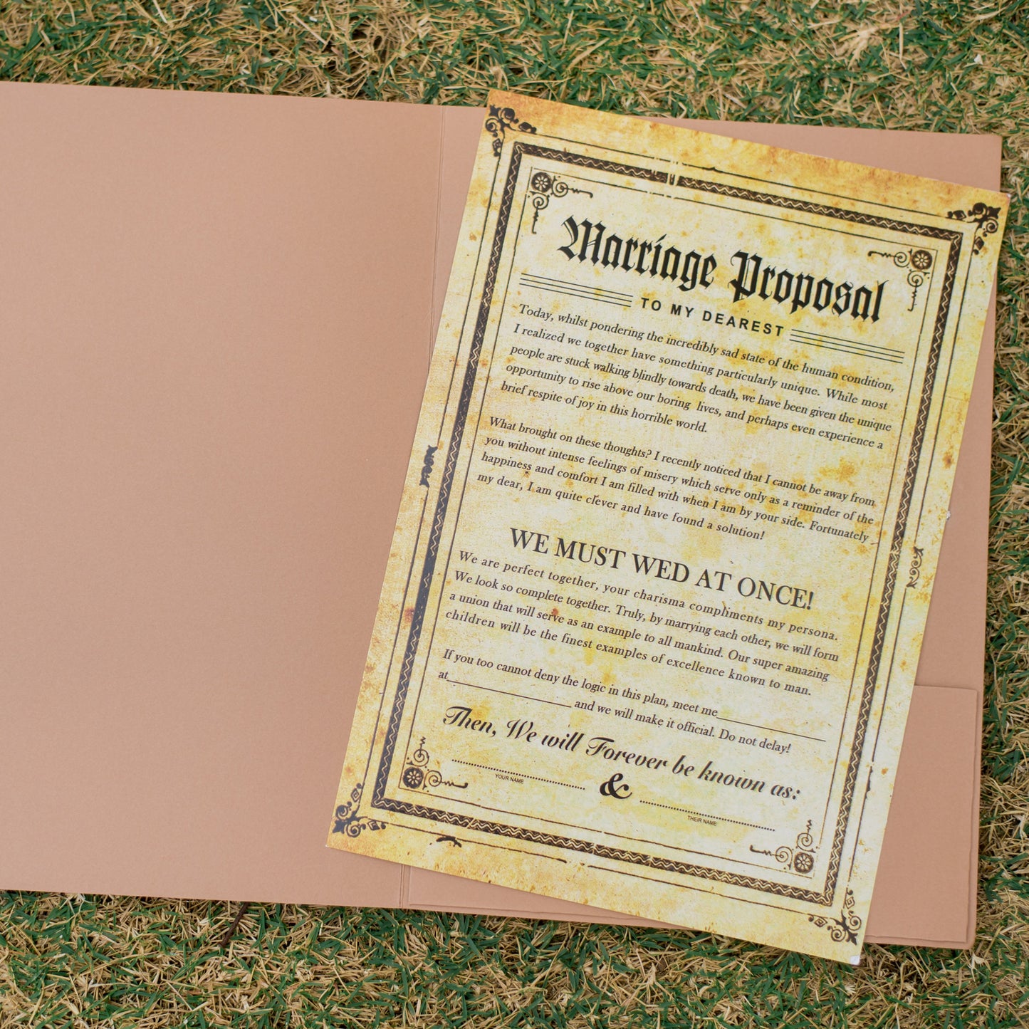 Marriage Proposal Contract - Propose in Style!