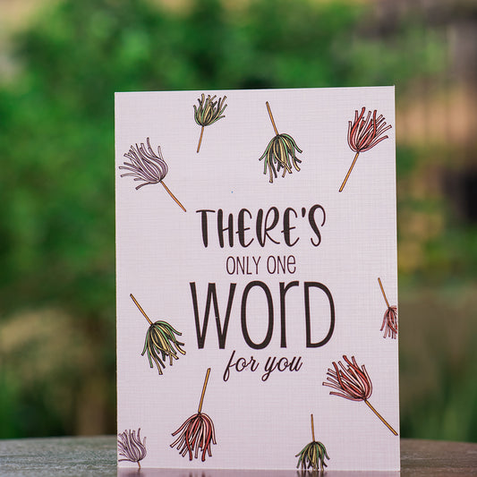 There'S Only One Word For You Mirror Greeting Card – Funny & Sarcastic Card for Friends, Siblings, and Partners