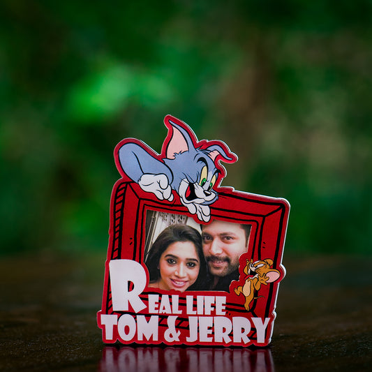 Tom And Jerry In Real Life - Acrylic Frame Magnet