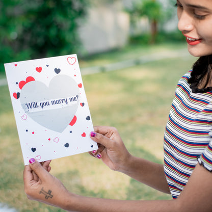 Will You Marry Me? – Romantic Scratch-Off Proposal Card (8x6 inches)