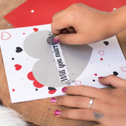 Will You Marry Me? – Romantic Scratch-Off Proposal Card (8x6 inches)