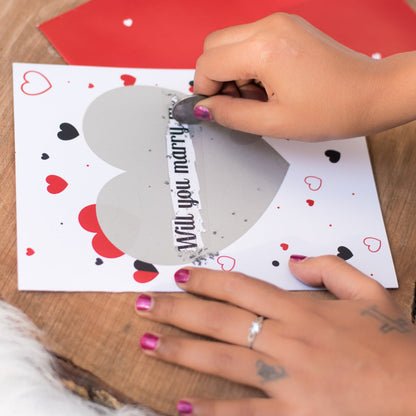 Will You Marry Me? – Romantic Scratch-Off Proposal Card (8x6 inches)