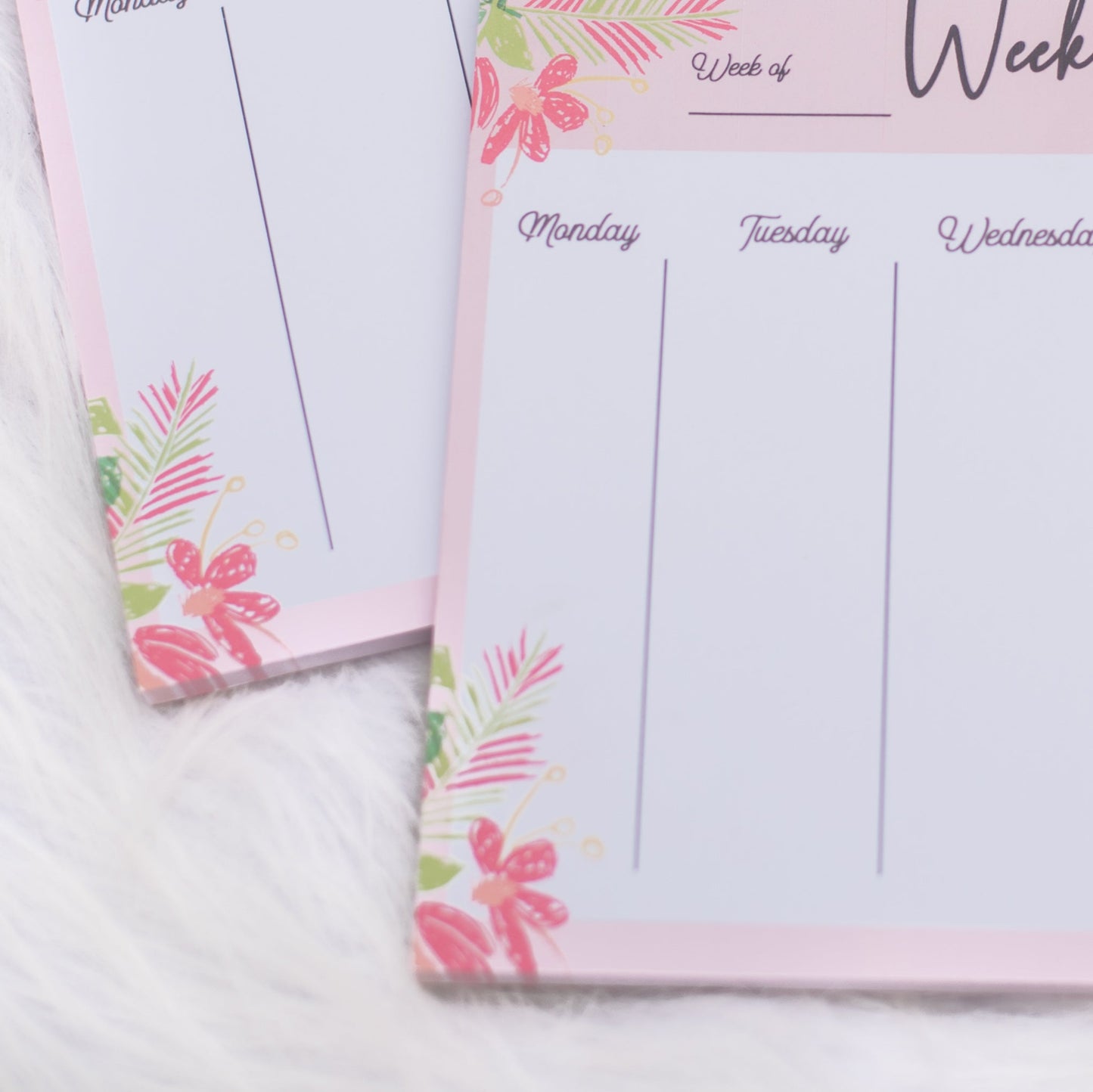 Weekly List Planner Notepad - Floral