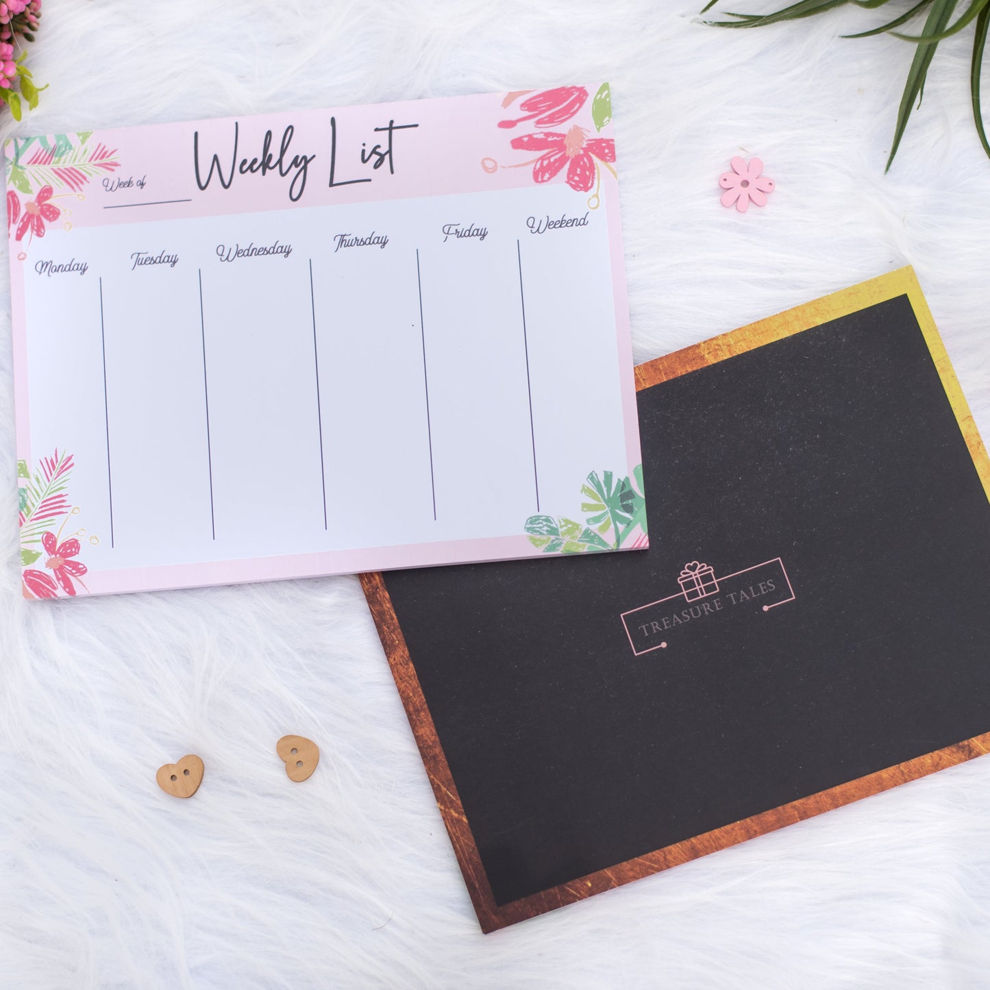Weekly List Planner Notepad - Floral